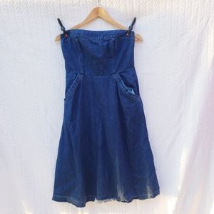 Holding Horses Strapless Denim Dress